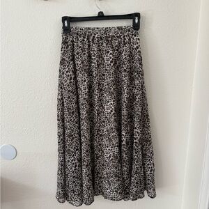 A New Day Black and White Midi A-Line Skirt